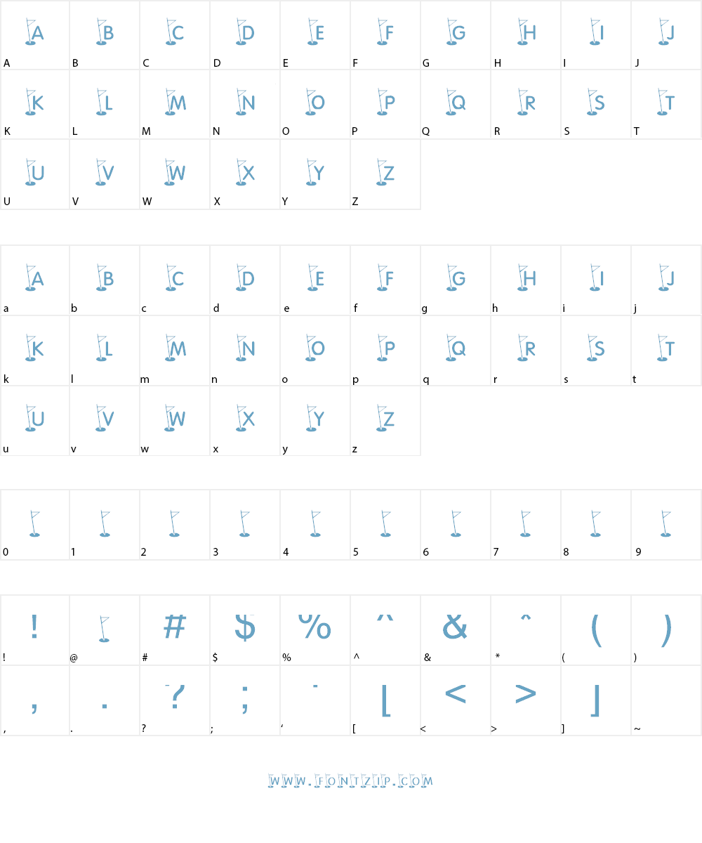 KR Hole In One! Font Character